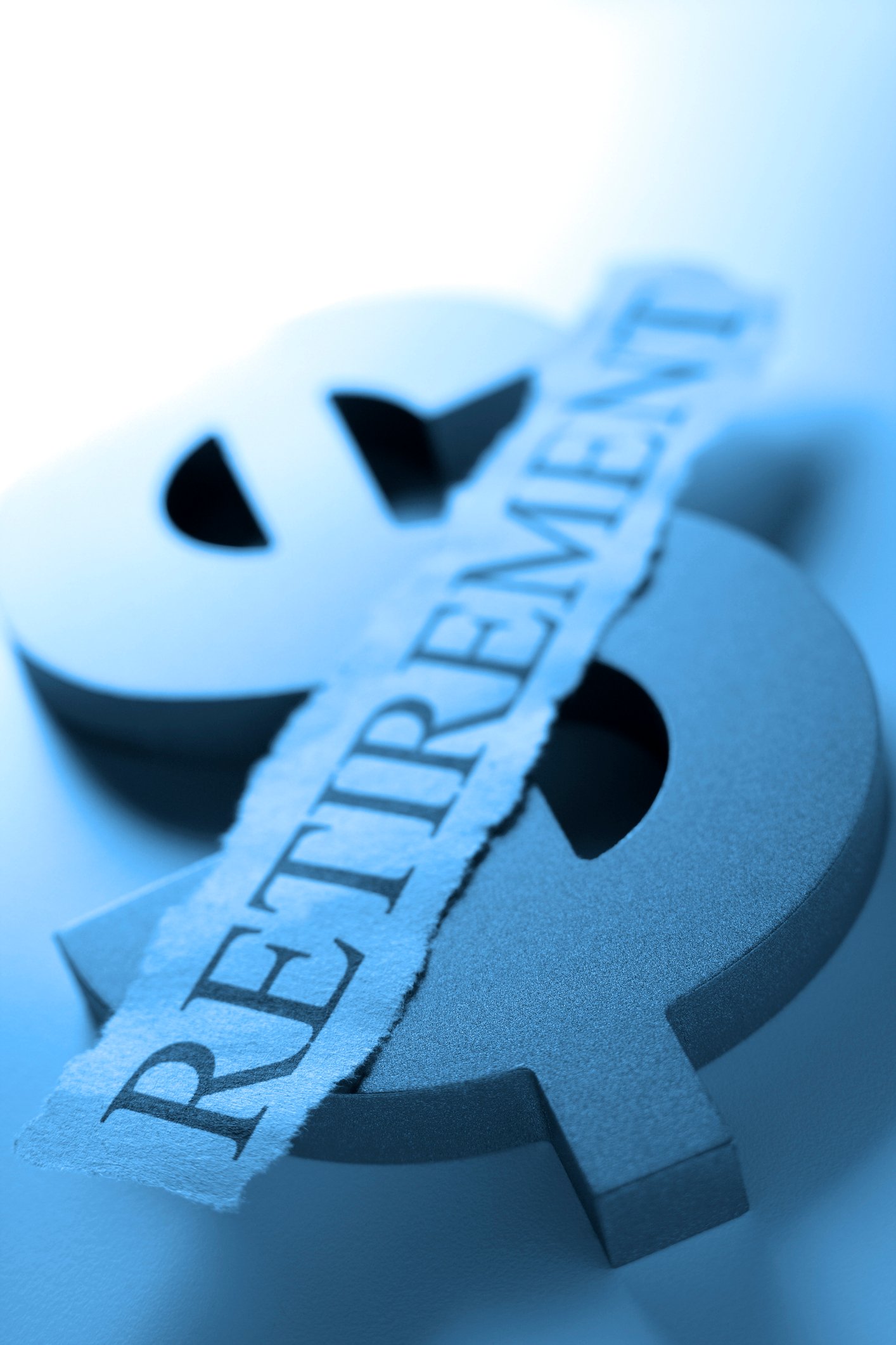 Dollar sign with the word retirement on top of it. 