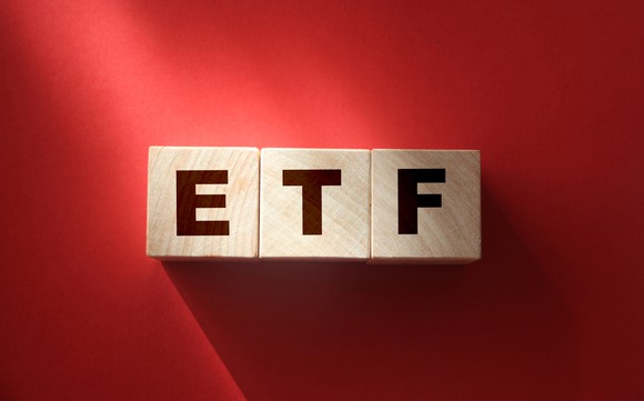 Blocks with the letters ETF on them. 