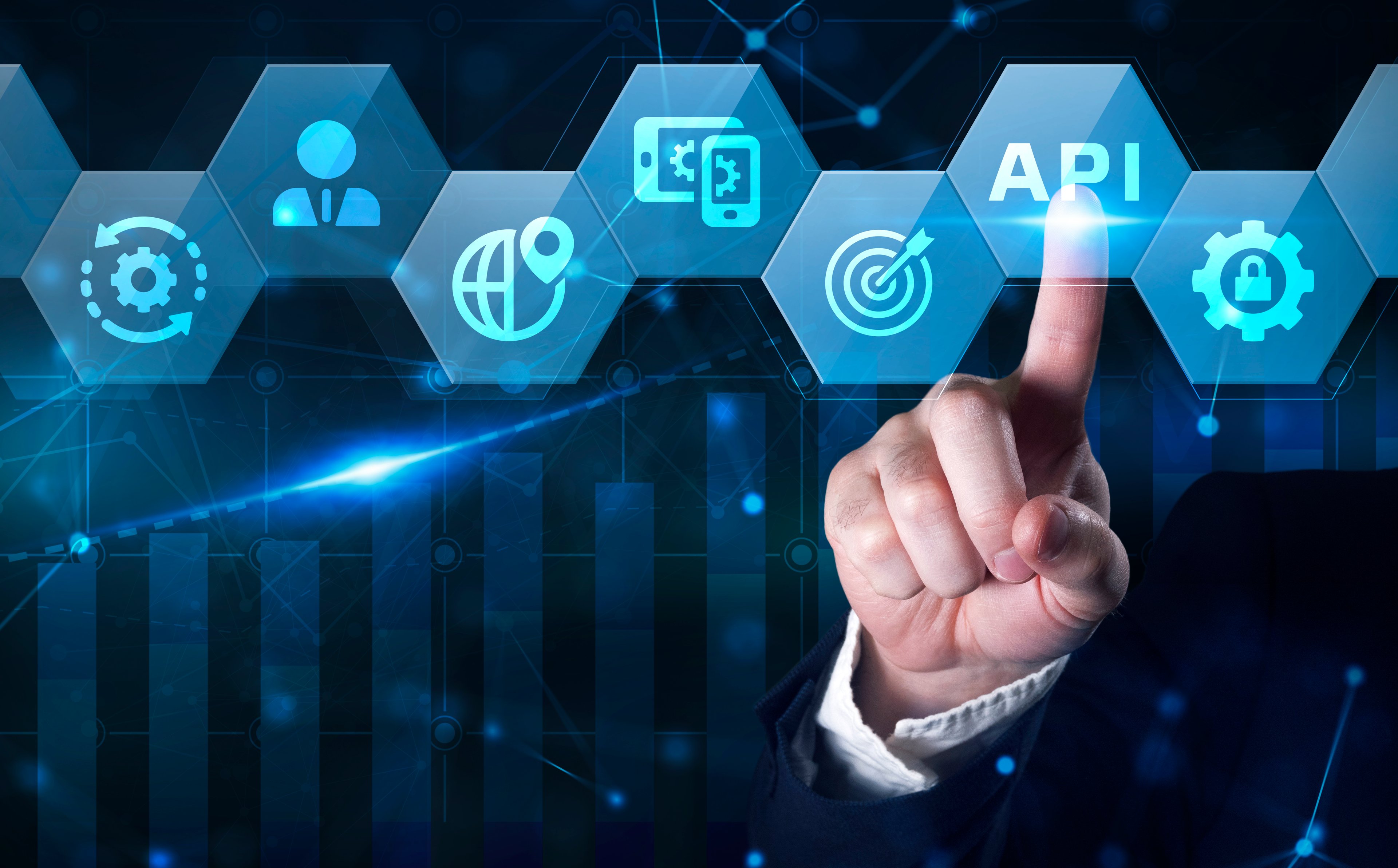 Monitoring API on a display screen. 