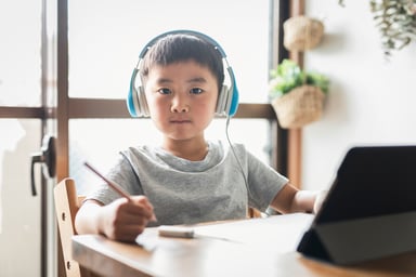 Child Taking Online Course