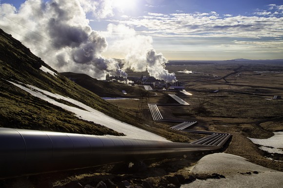A geothermal power plant.