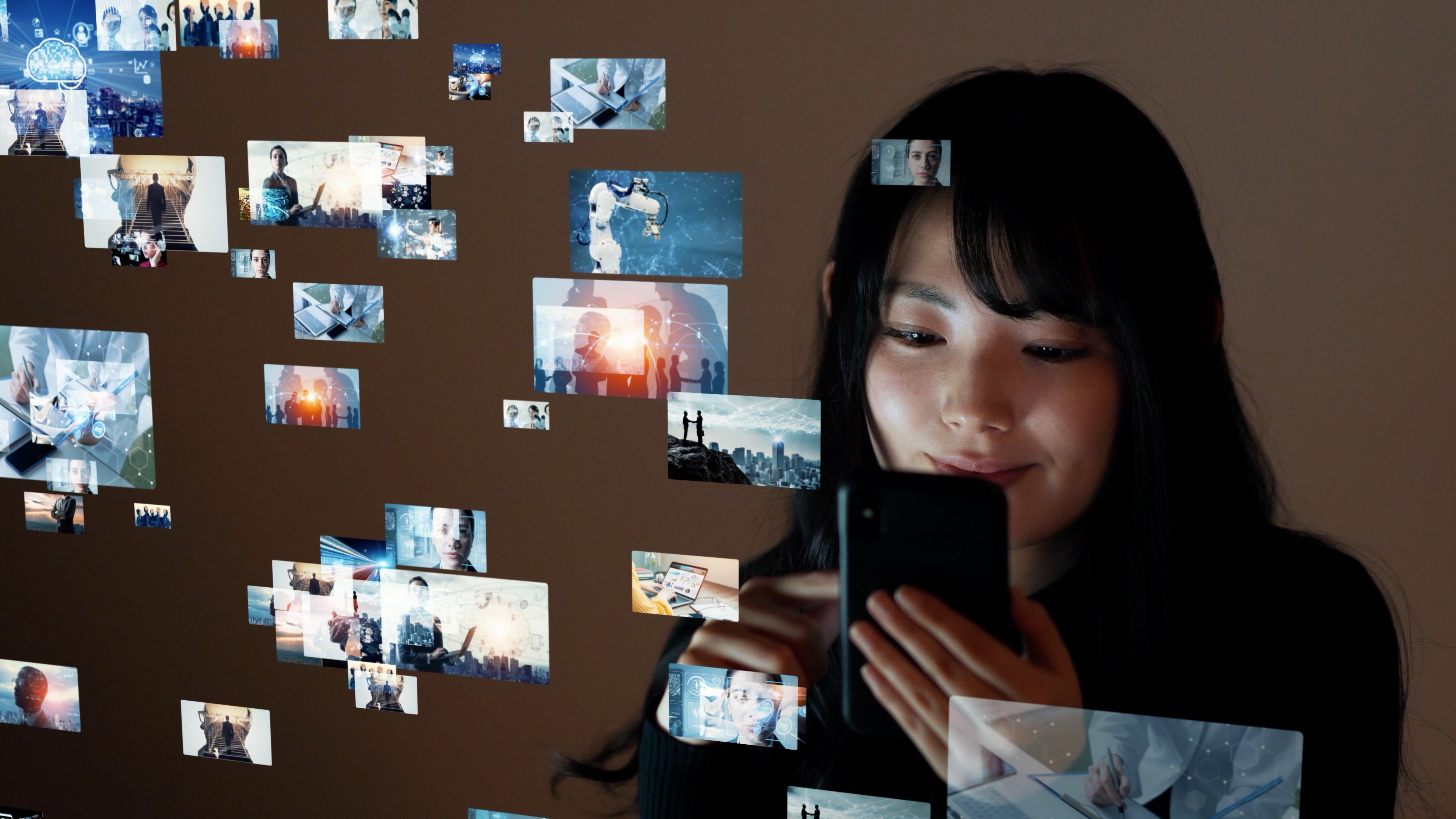 A smartphone user views a wide range of videos.