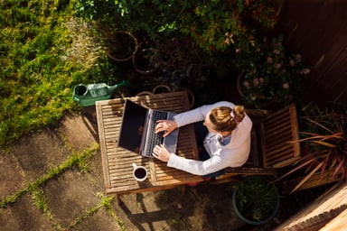Person Working in Garden at Home