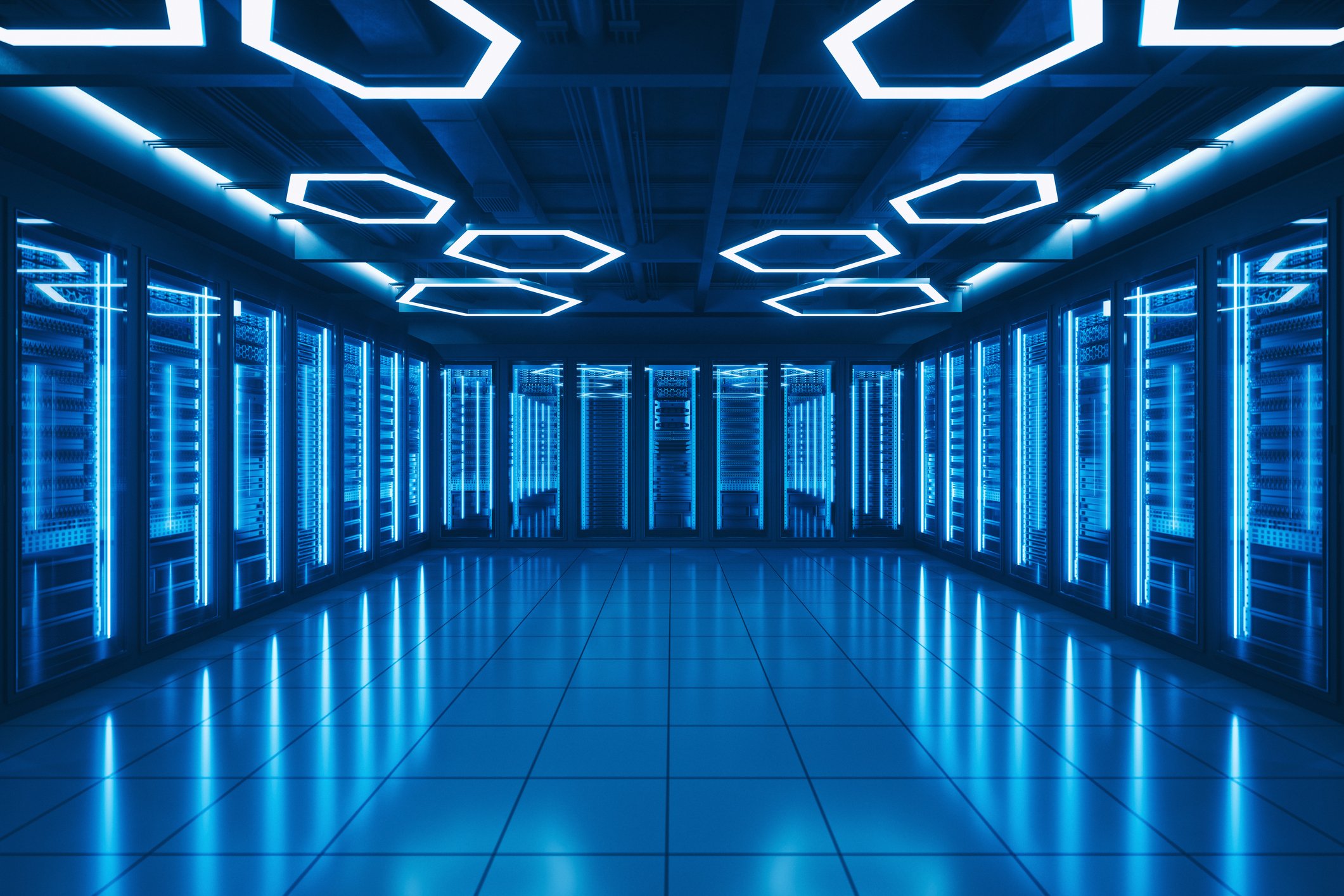 Futuristic server room.