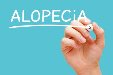 Handwriting of the medical condition, alopecia