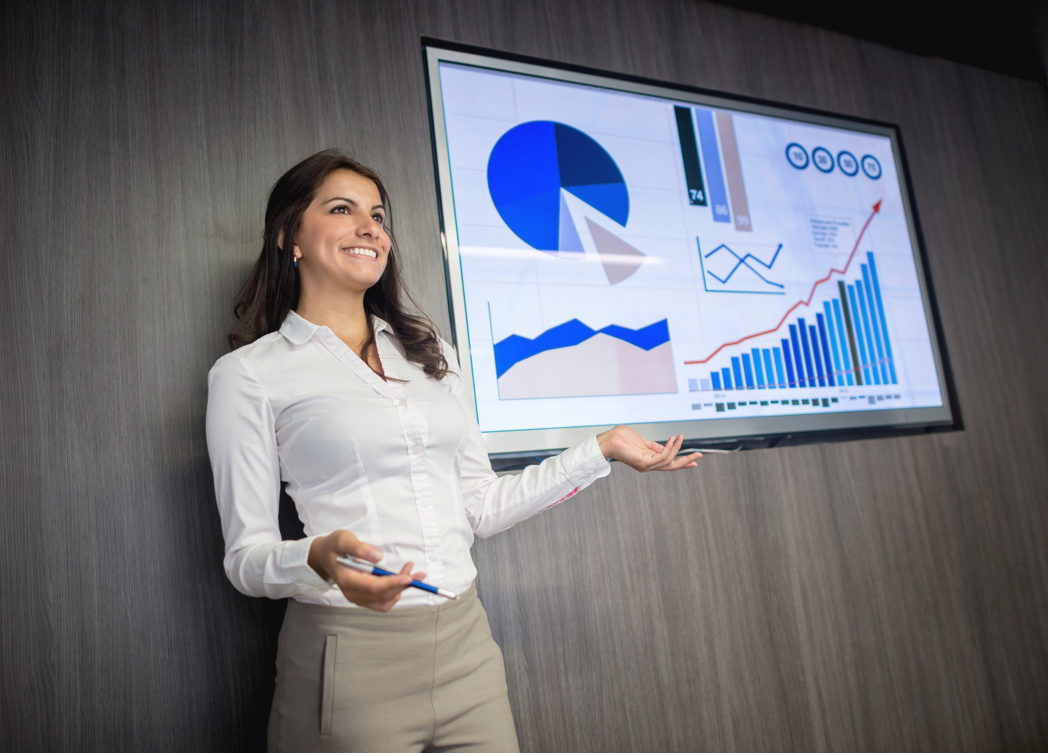 Business woman making a presentation.