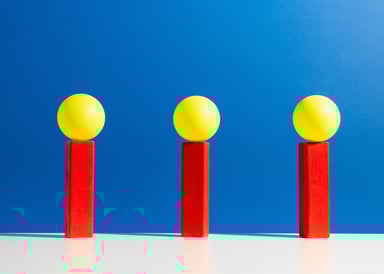 Red columns yellow balls Getty