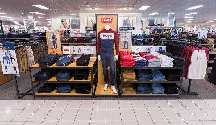 A display for Levi's jeans and other apparel in a Kohl's store.