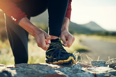 Athletic shoes donning