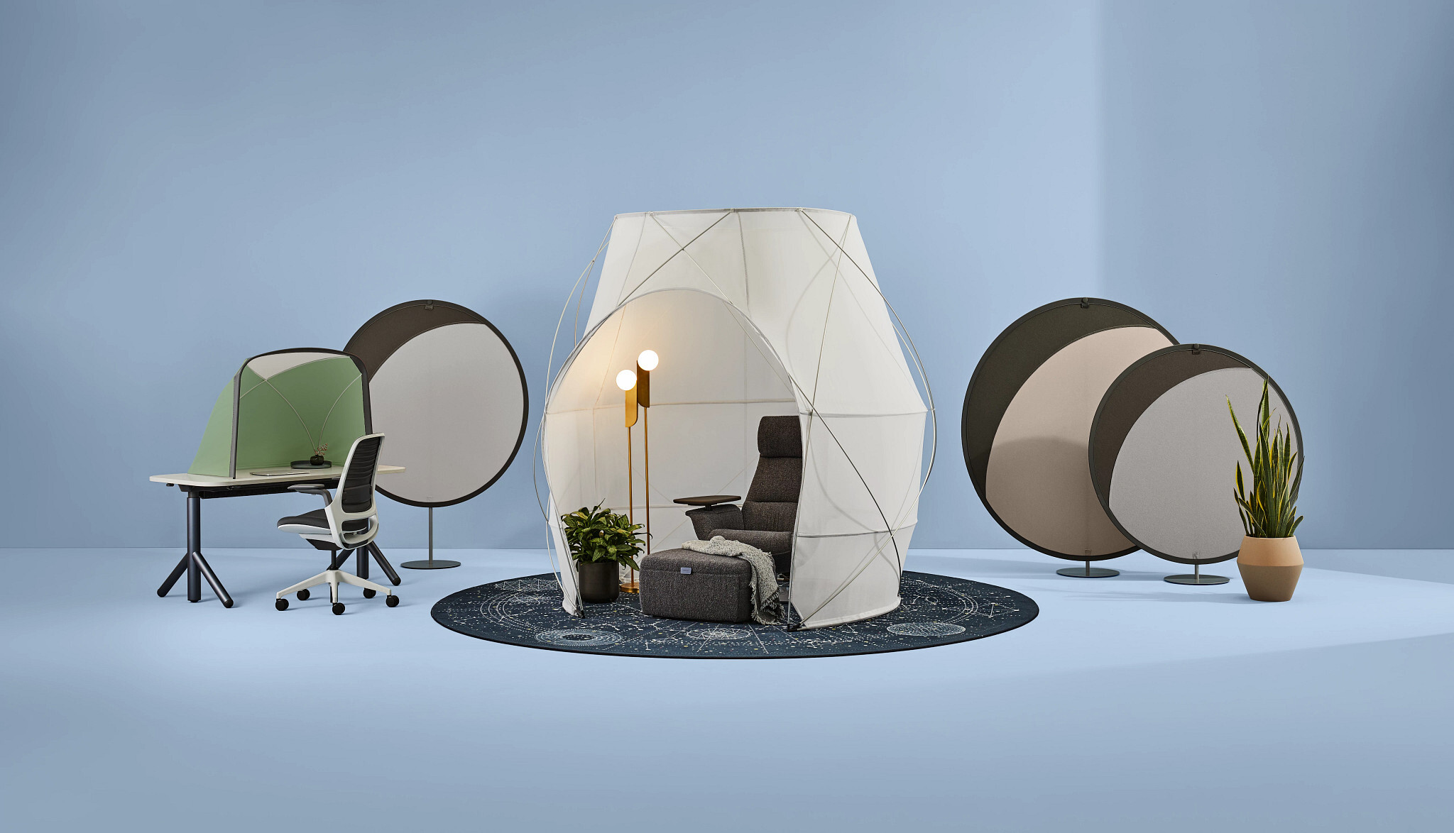 Items from the Steelcase work tent pod collection.