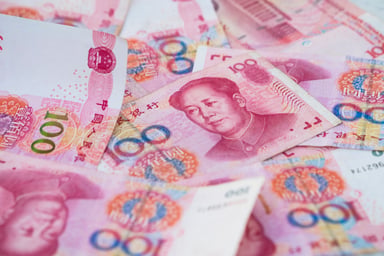 Chinese 100 yuan bills