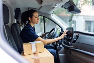 driver navigating delivery