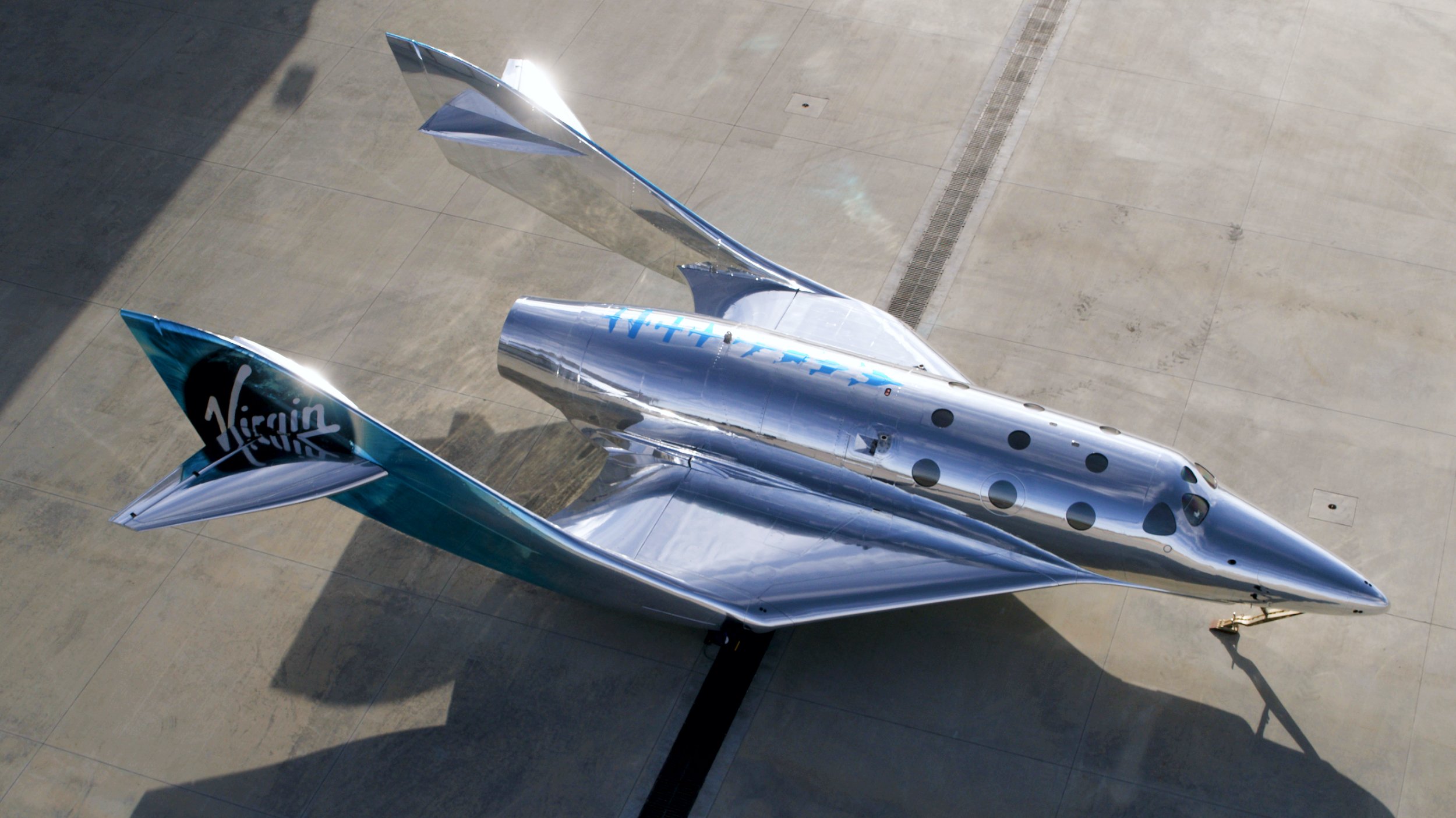 Virgin Galactic's VSS Imagine seen from above.