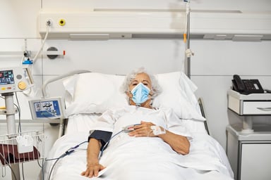 Hospital bed GettyImages-1296011271
