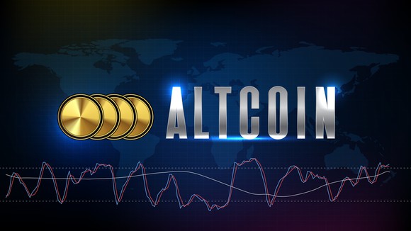 A stock chart with the word "Altcoin." 