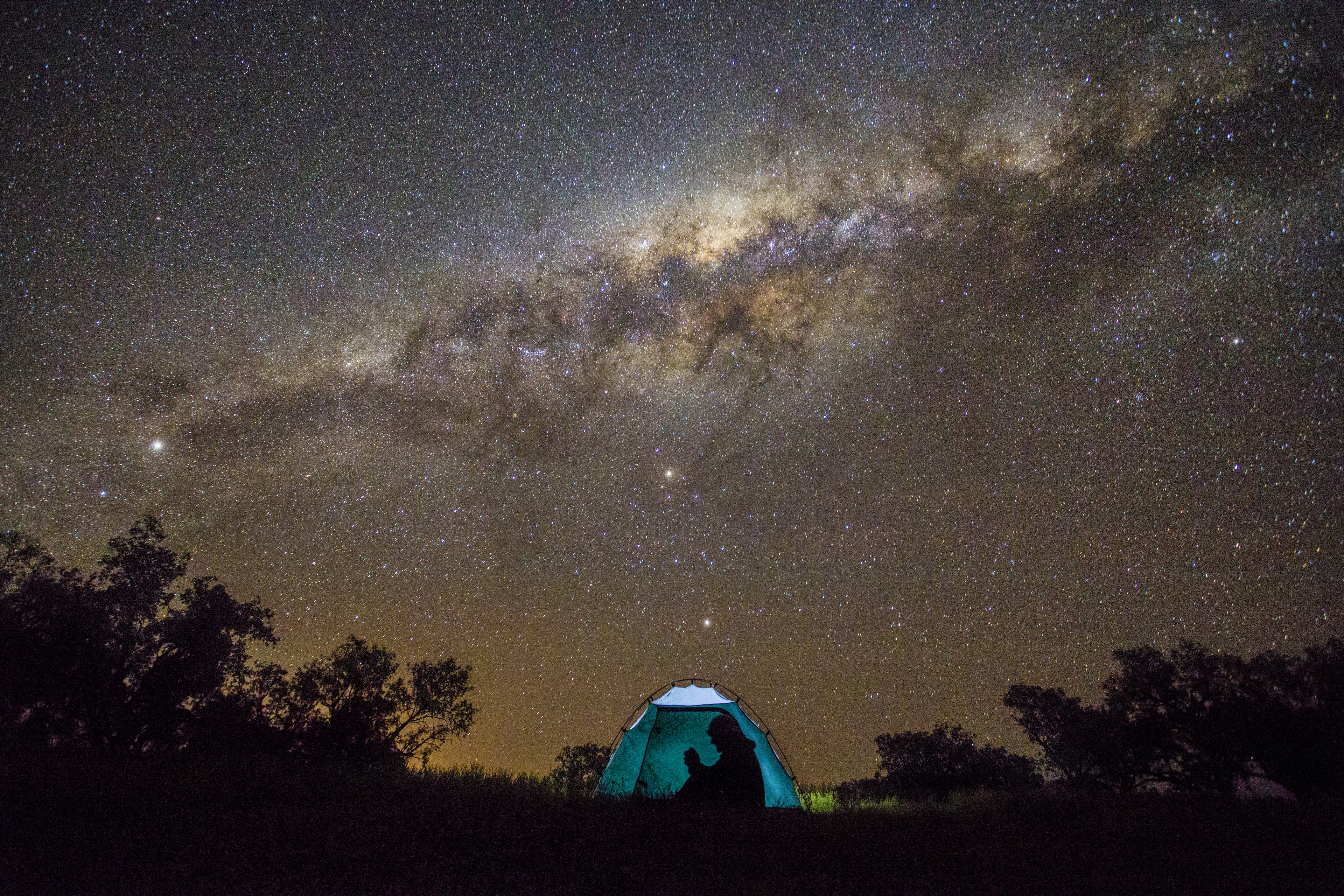 Camping under the stars. 