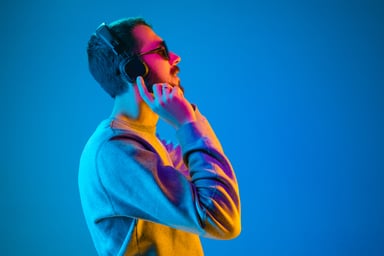 Person Listening to Music