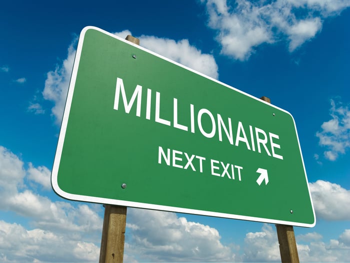 A road sign says millionaire next exit.