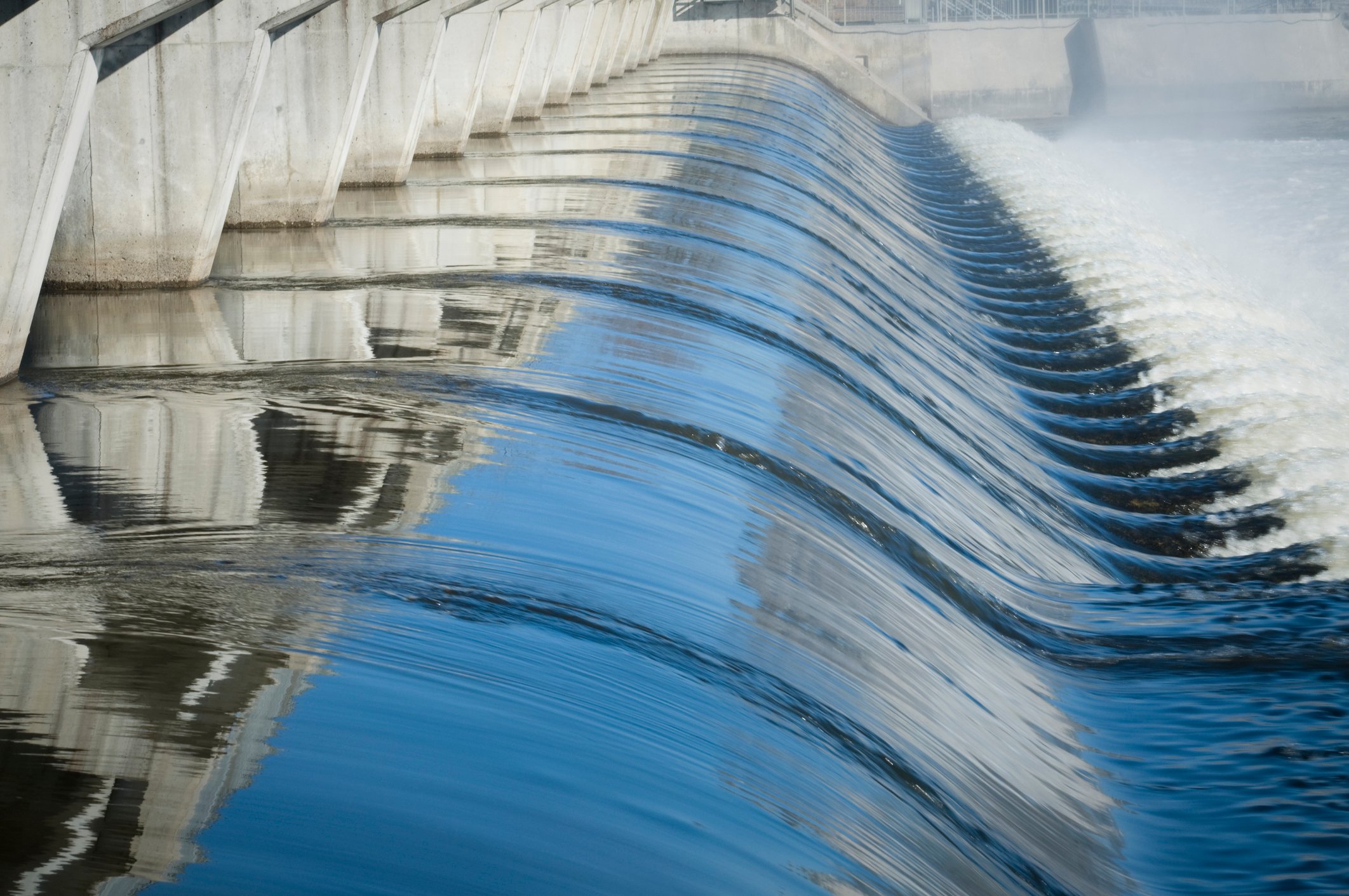 Water Flowing Over Dam