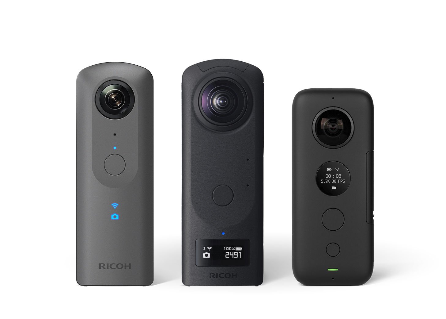 An assortment of three cameras capable of capturing Matterport's 3D scans