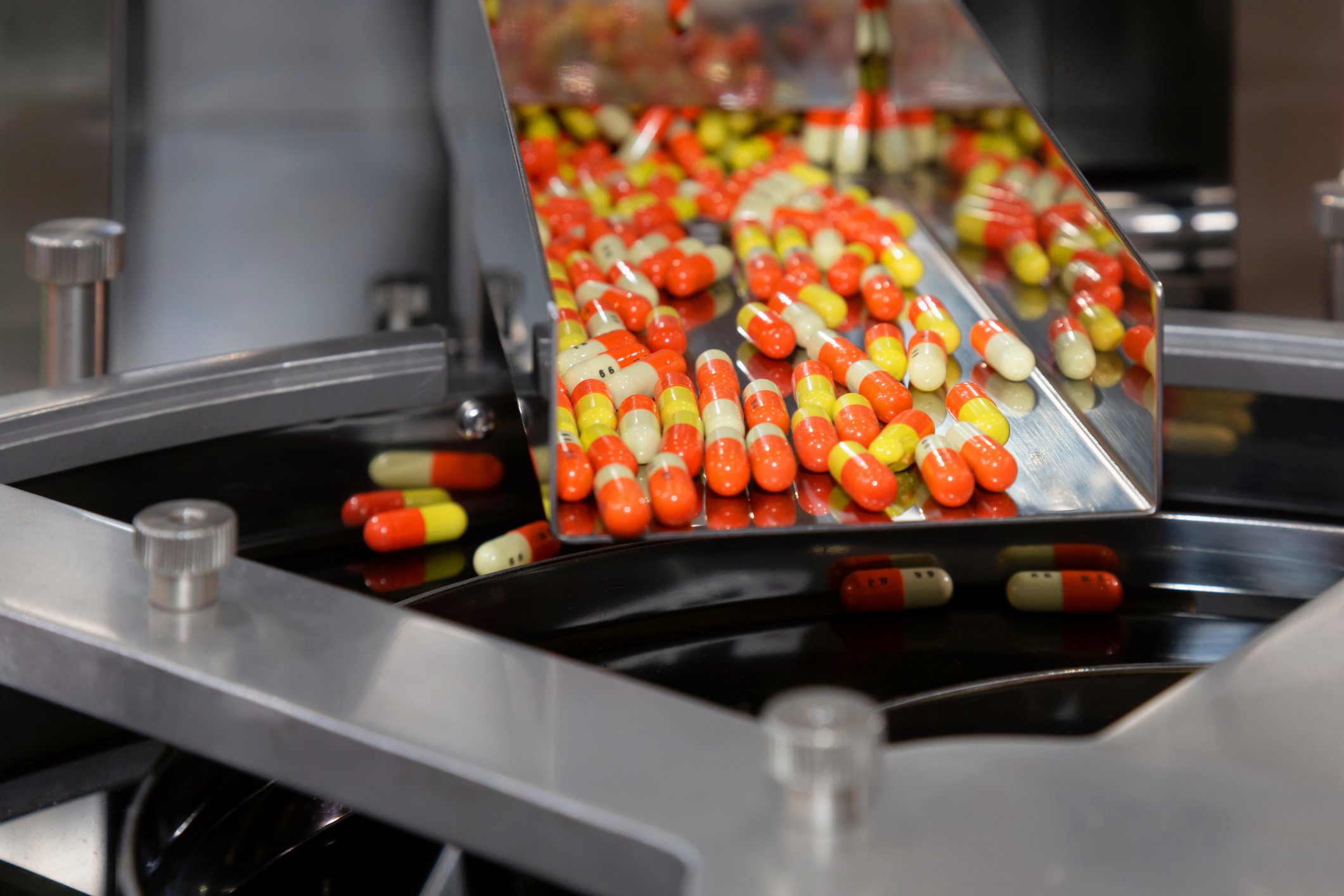 A drug capsule production line. 