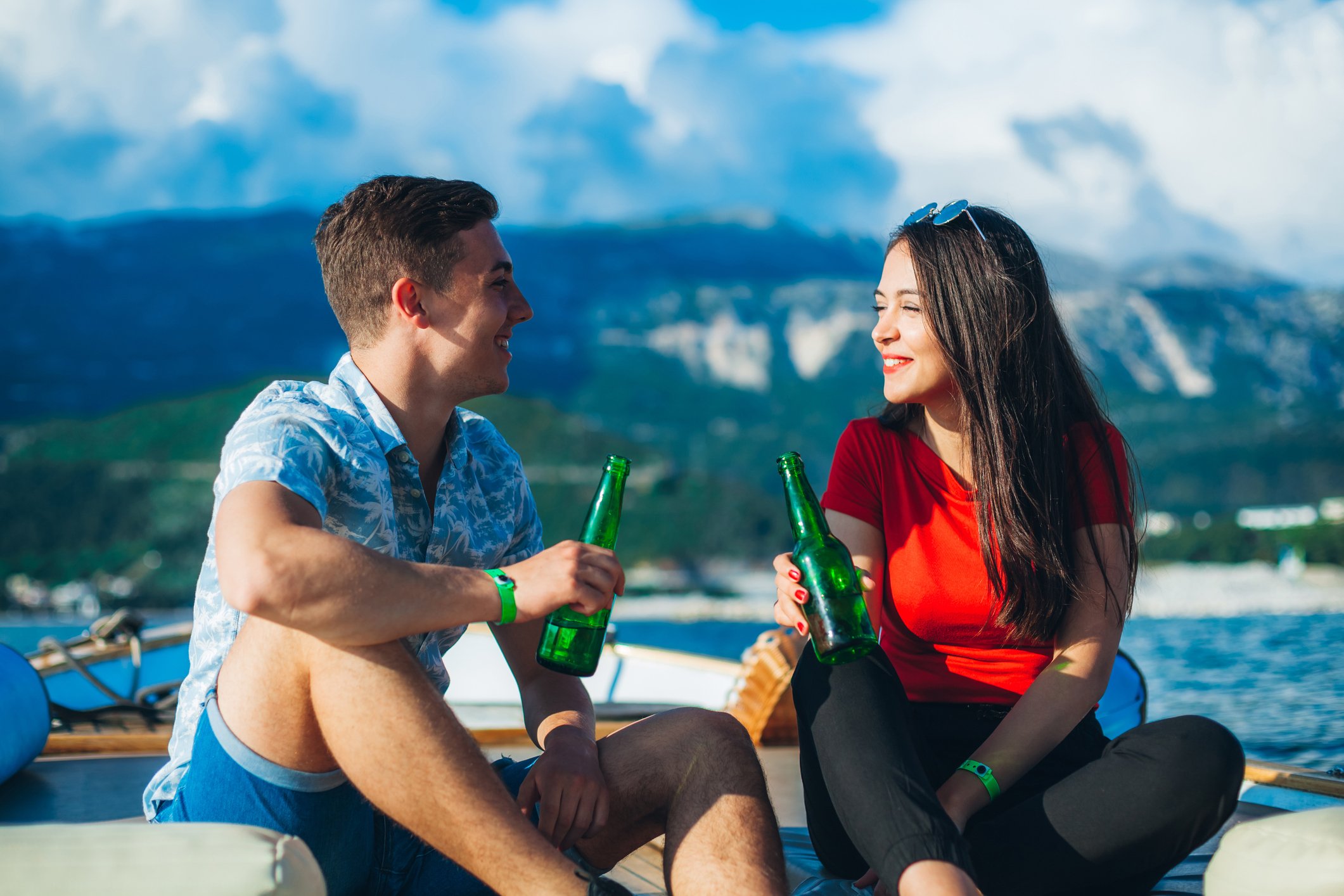 Two people on a boat.