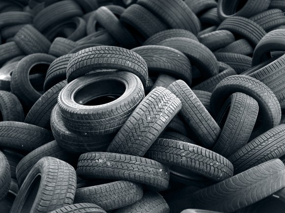 A pile of tires.