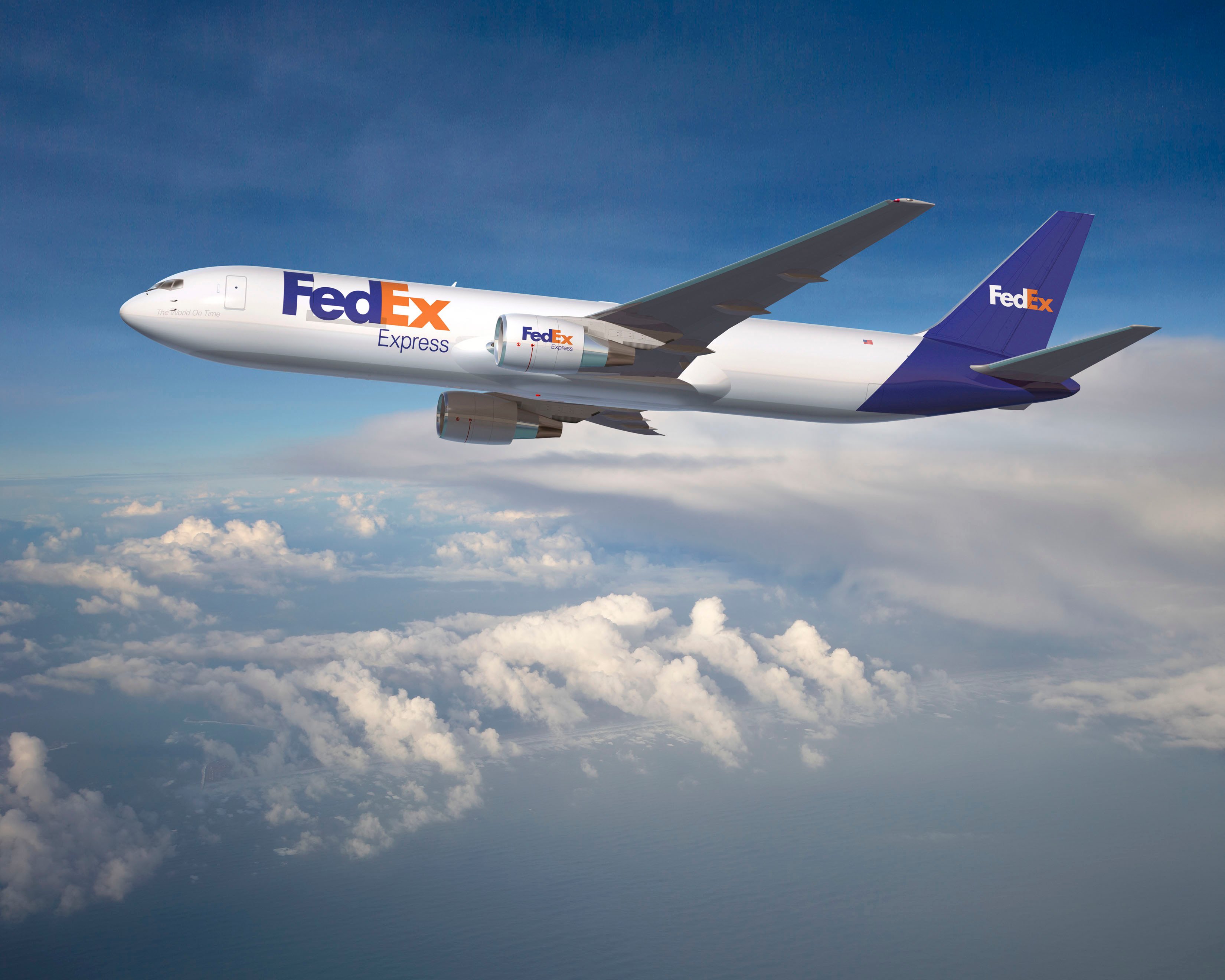 A FedEx Boeing 767-300F freighter.