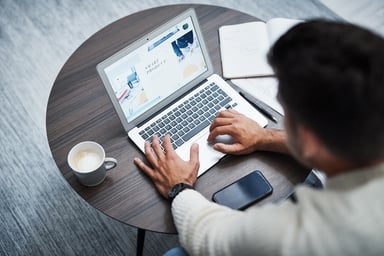 guy building a website