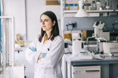 scientist stands in laboratory
