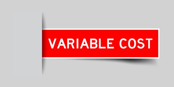 A sign saying "variable cost".