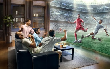 Friends Watching Soccer Game on TV