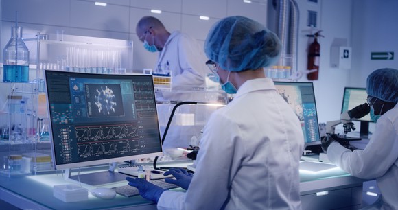 People working in a lab.