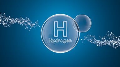 A representation of a hydrogen molecule.