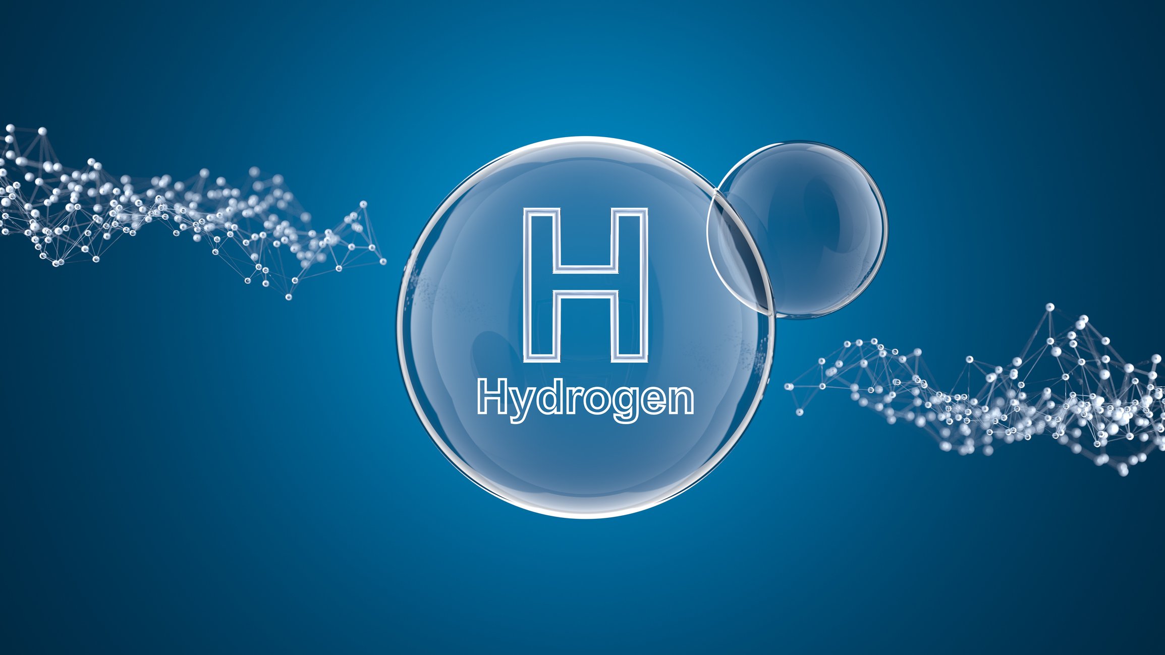 A representation of a hydrogen molecule.
