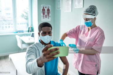 man getting a vaccine