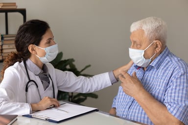 A man meets with his doctor for an appointment
