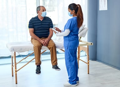 A man attends an appointment with his doctor