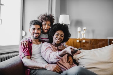 A family watching television