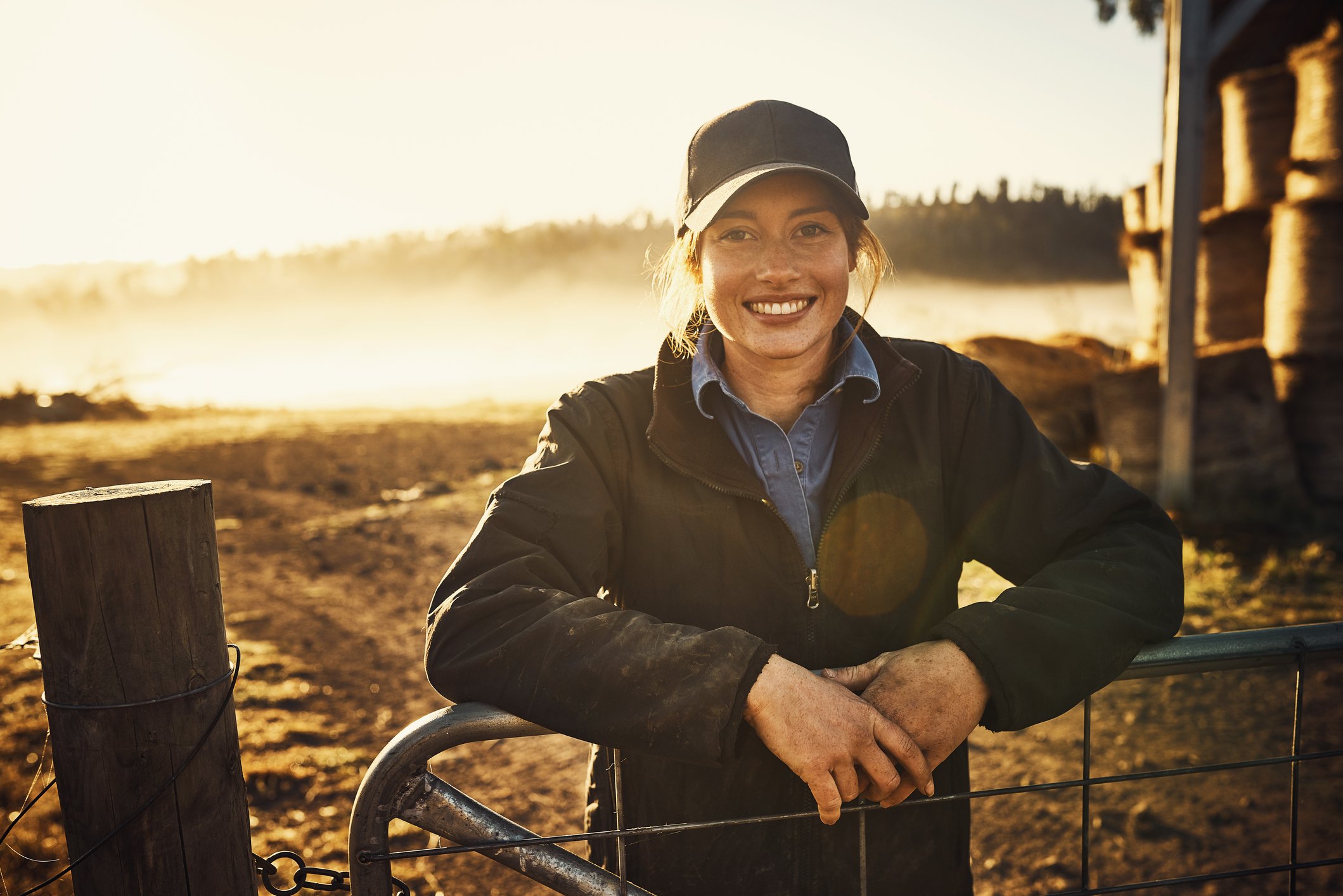 A smiling farmer.