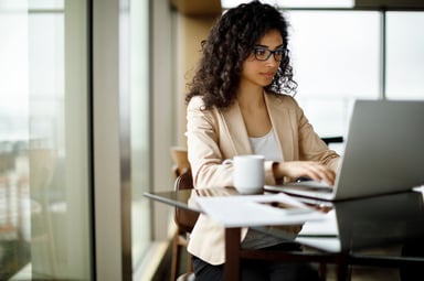 Woman working at computer