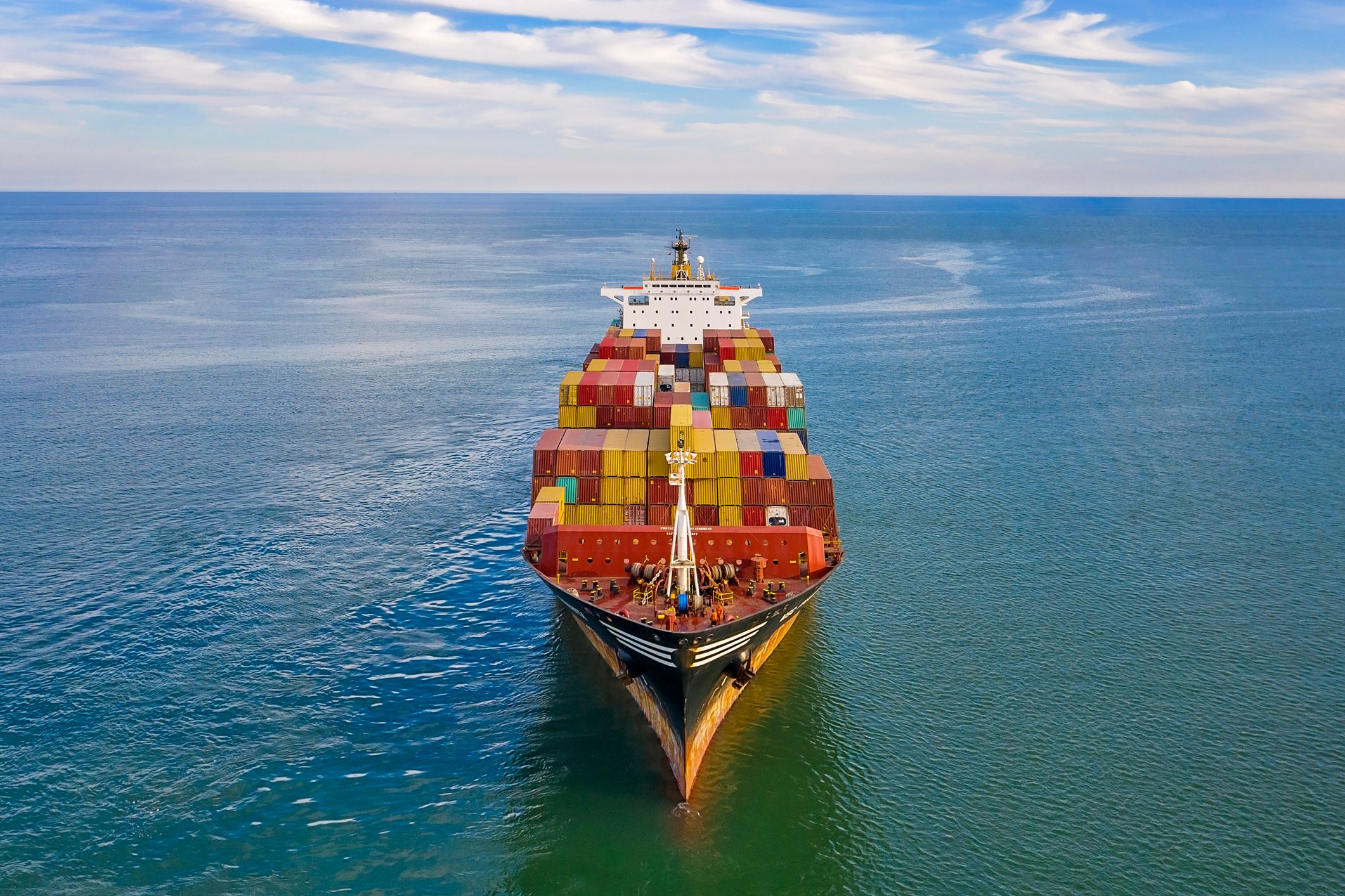 Cargo Ship On Open Water