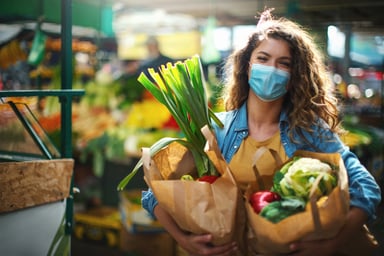 lady holding groceries
