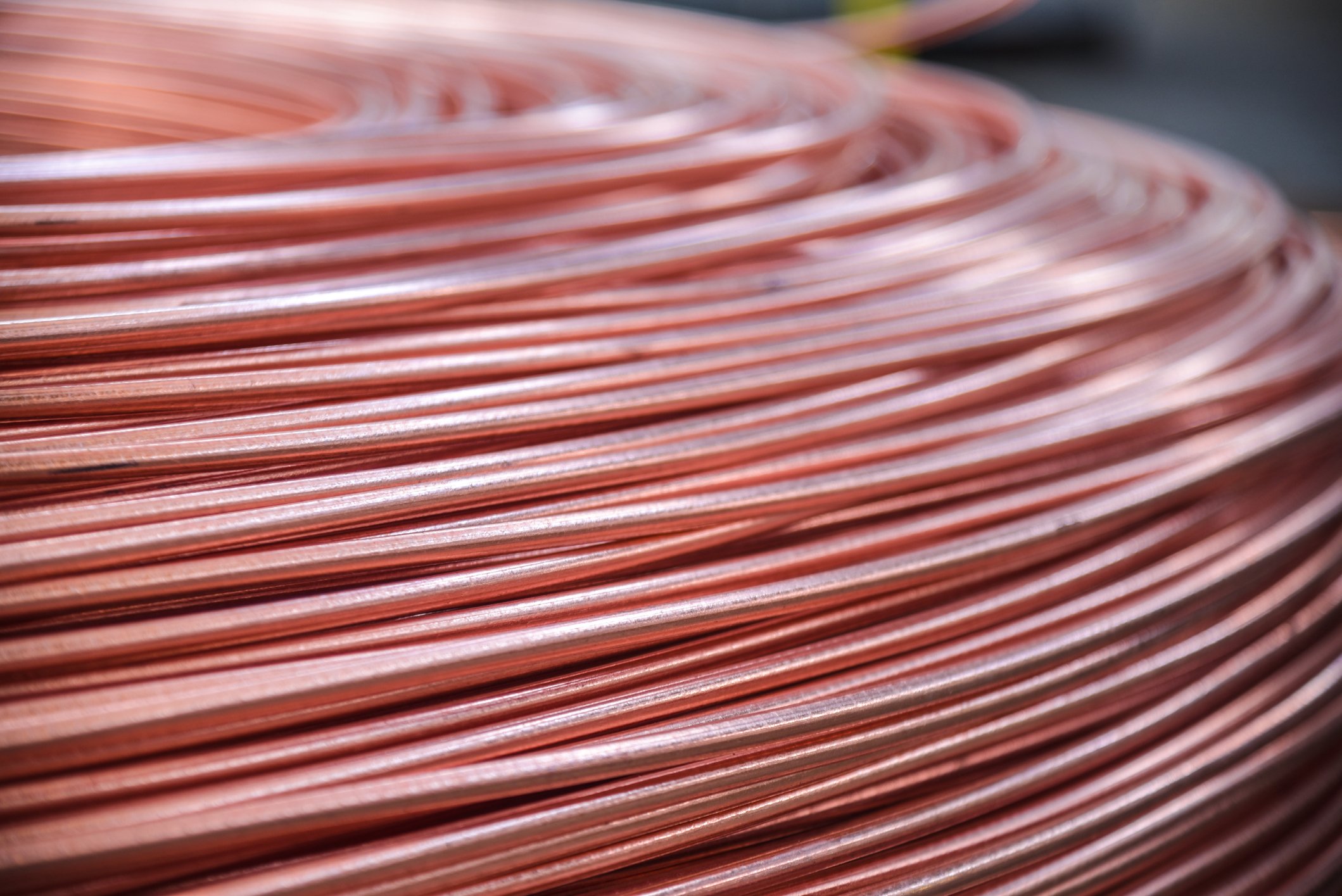 Coils of copper wire.