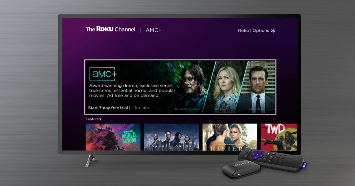 Roku Channel displayed on a TV.