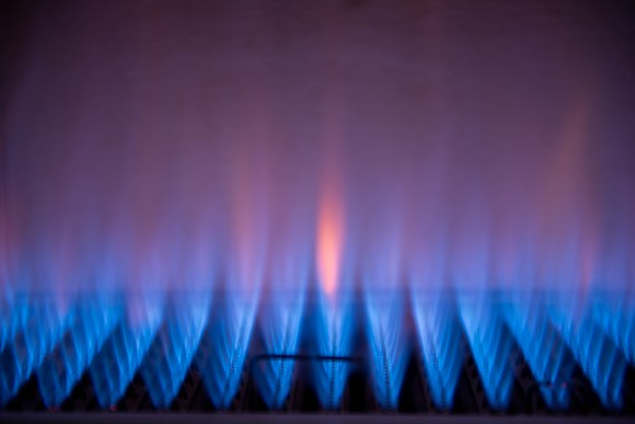 Natural gas flames.
