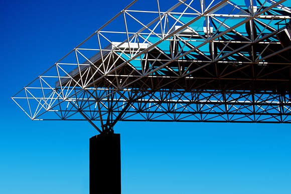 A space truss construction. 