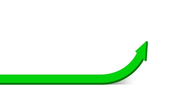 Long green arrow inches up at the end