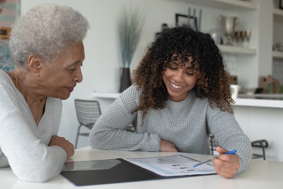 Health insurance customers reviewing options.