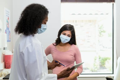 Doctor patient Covid test